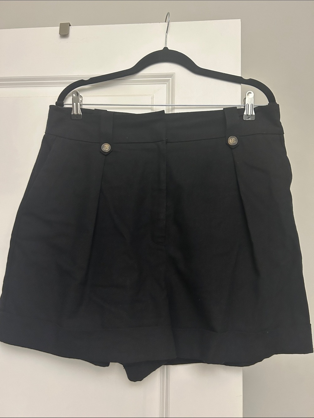 ASOS Black High-Rise Tailored Skort with Button Detail